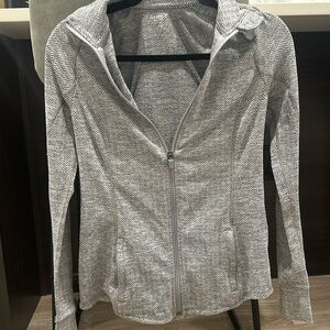 Athletic jacket, grey/white chevron